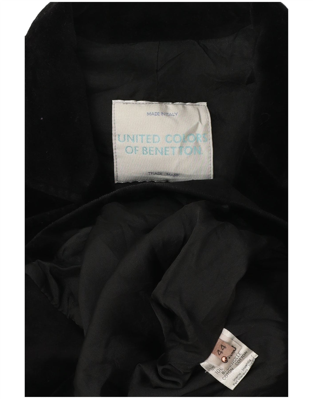 BENETTON Ženska baršunasta jakna s duplim kopčanjem IT 44 srednje crna