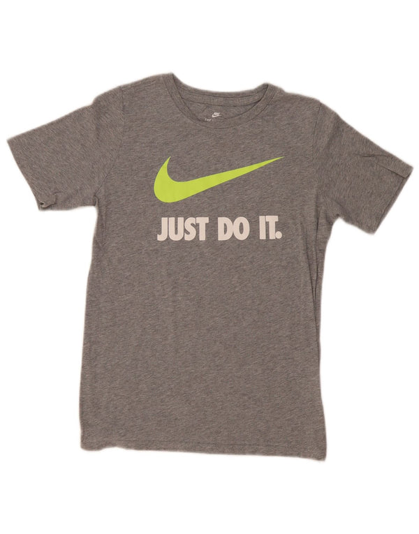 Nike Boys Top majica kratkih rukava atletskog kroja 12-13 godina Large Gray Pamuk