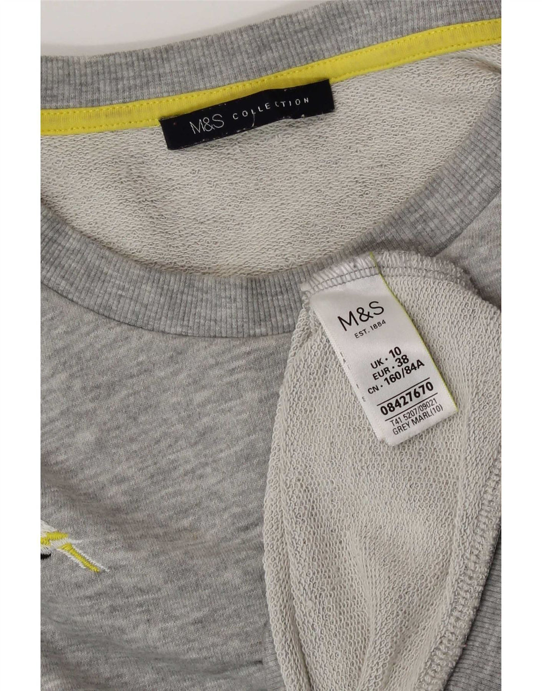 Marks & Spencer Ženska majica s grafičkim džemperom UK 10 Mali sivi poliester