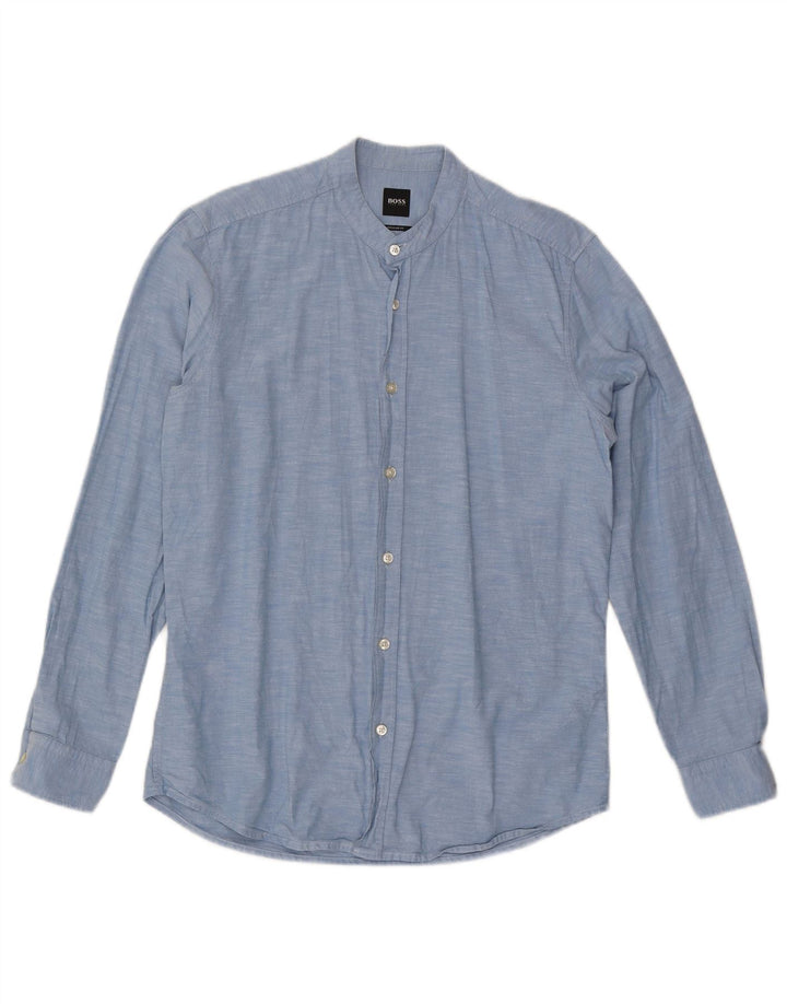 HUGO BOSS Muška košulja standardnog kroja Srednje plavi pamuk