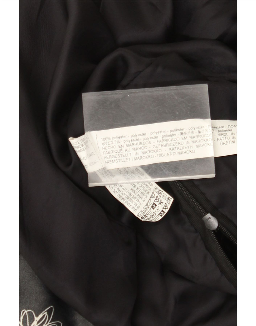 Vintage ženski kombinezon od velura UK 12 srednje crni cvjetni poliester