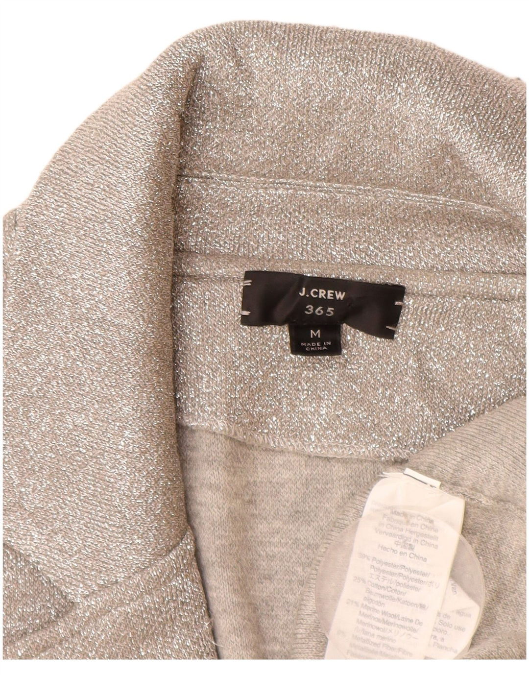 J. Crew Ženski 365 otvoreni kardigan pulover UK 14 srednje srebrni poliester
