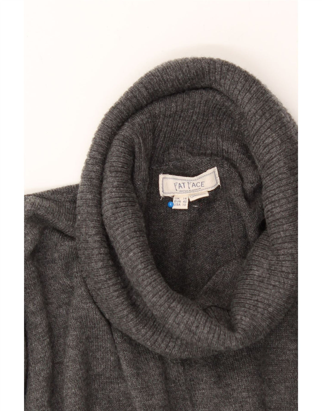WHITE STUFF Womens Roll Neck Jumper Sweater UK 14 Medium Grey Wool Vintage White Stuff and Second-Hand White Stuff from Messina Hembry 
