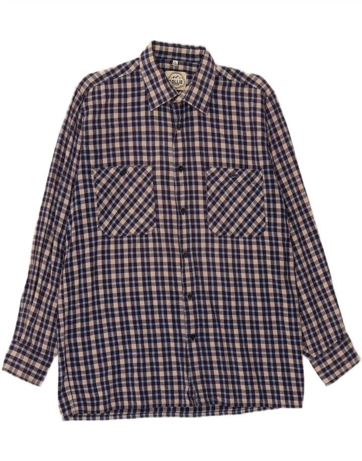 FOLLIE Muška košulja od flanela, veličina 41/42, veliki plavi karirani