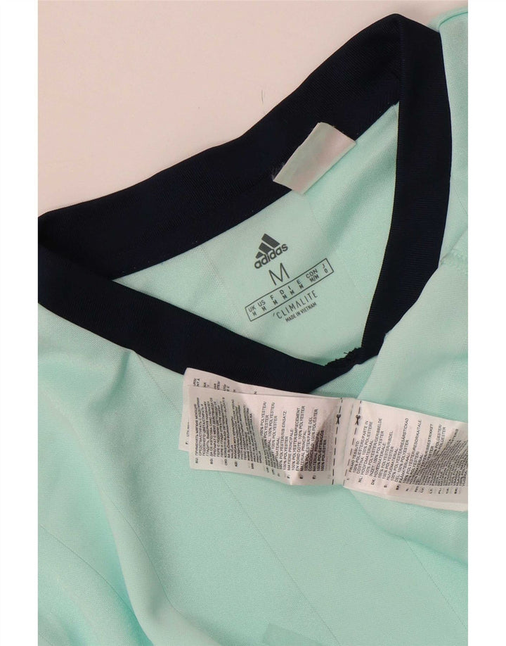 Adidas muška majica Climalite, srednji tirkizni prugasti poliester