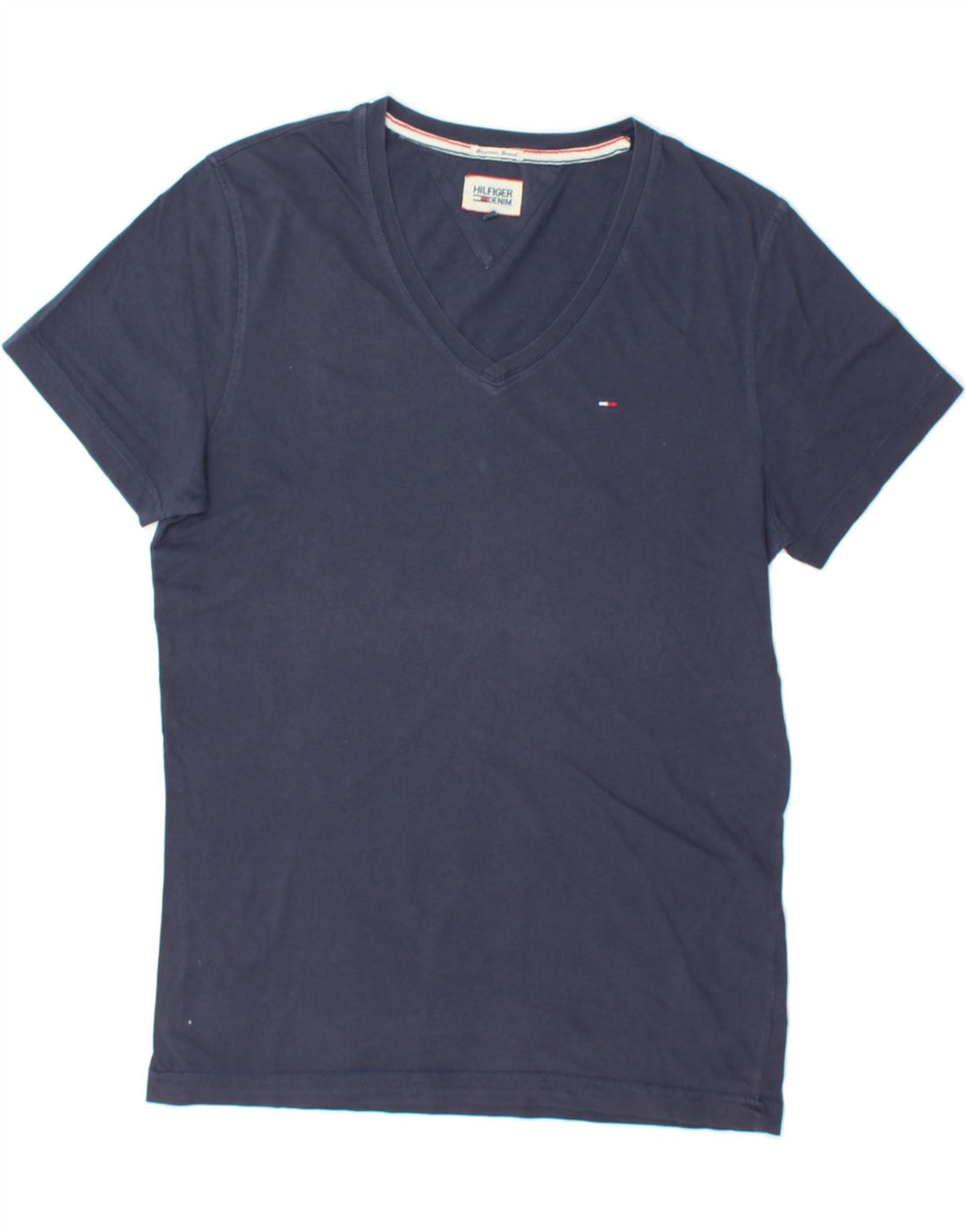 TOMMY HILFIGER Mens T-Shirt Top Medium Navy Blue Cotton Vintage Tommy Hilfiger and Second-Hand Tommy Hilfiger from Messina Hembry 