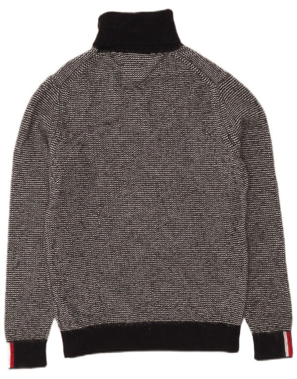 Tommy Hilfiger Ženski pulover s rol izrezom UK 6 XS Crni Chevron pamuk