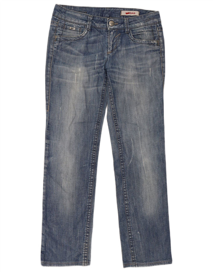 Gas ženske ravne traperice W30 L31 plavi pamuk