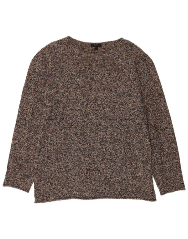 Cos, veliki ženski džemper s veznim izrezom UK 14 srednje smeđi s pjegama