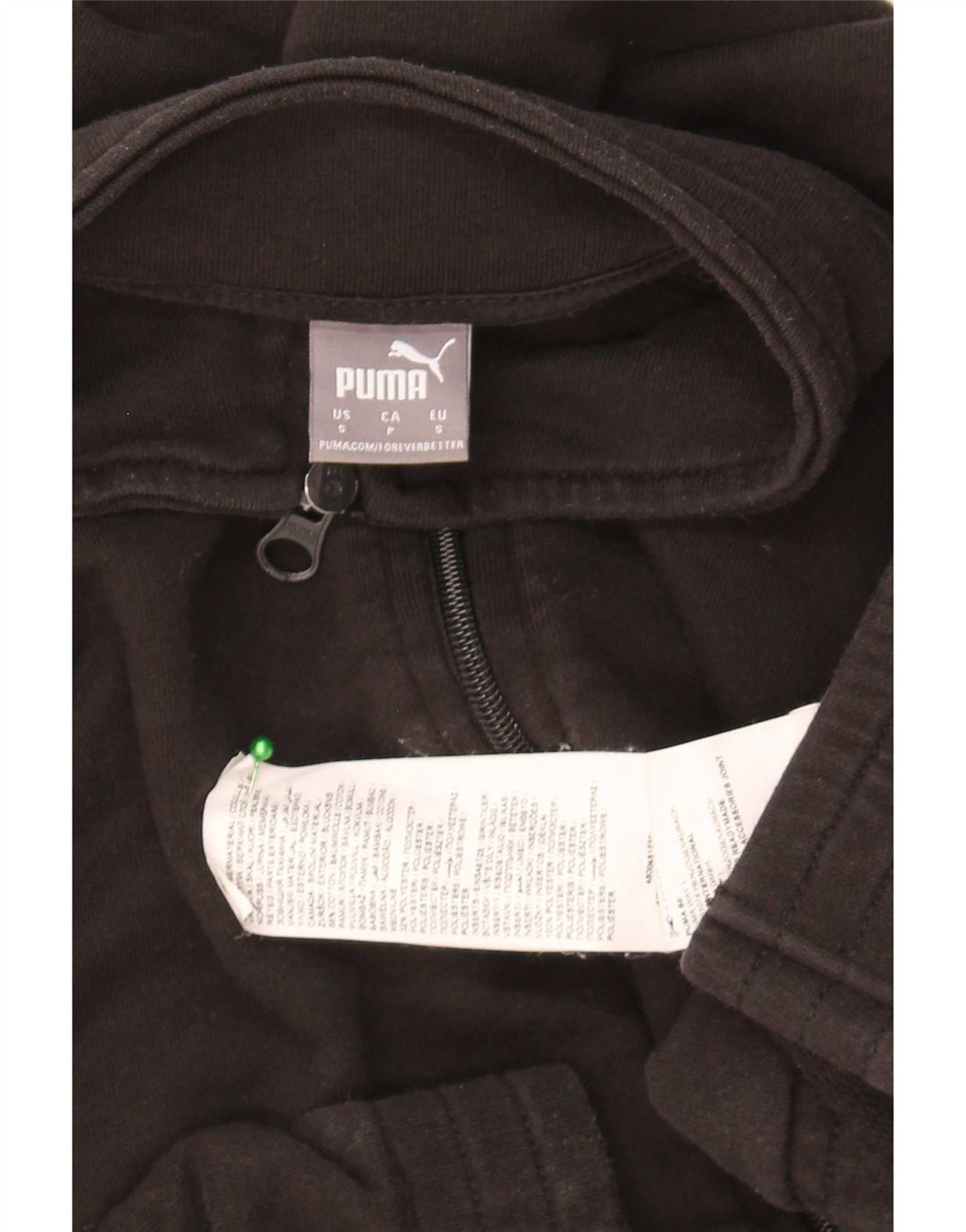 Puma ženska gornja jakna prevelike trenirke UK 10 Mala crna pamuk