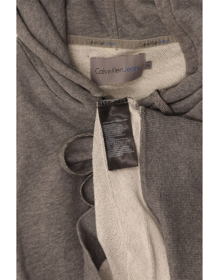 CALVIN KLEIN JEANS Mens Hoodie Jumper Medium Grey Cotton