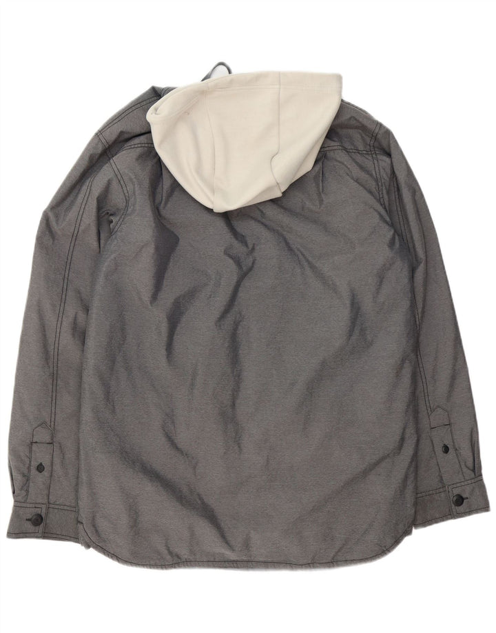 Nike muška vjetrovka s kapuljačom jakna UK 36 mala siva poliester u boji