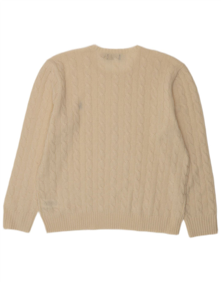 POLO RALPH LAUREN Muški džemper s okruglim izrezom XL od bijele vune