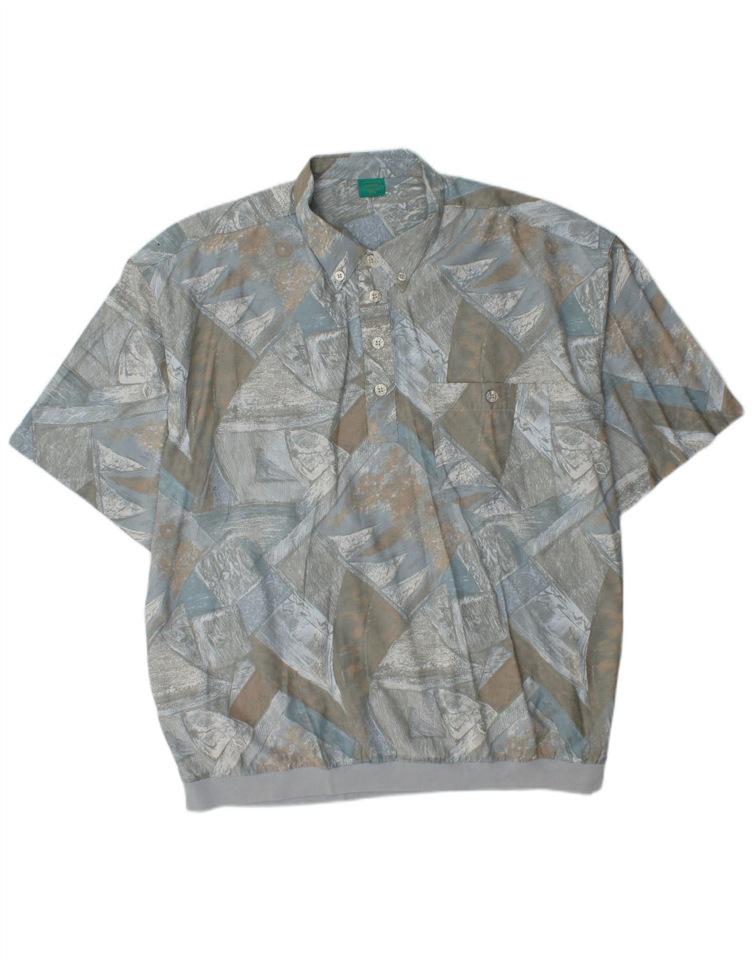 CANDA muška pulover majica s apstraktnim uzorkom kratkih rukava 2XL plava viskoza