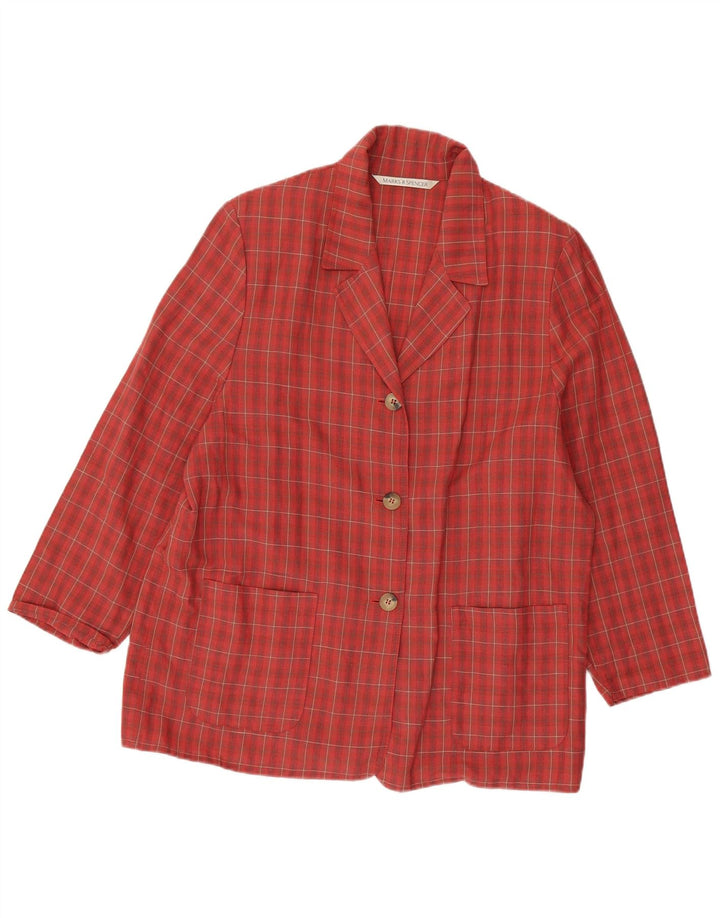 MARKS & SPENCER Ženska jakna s 3/4 rukavima UK 18 XL Crveni karirani