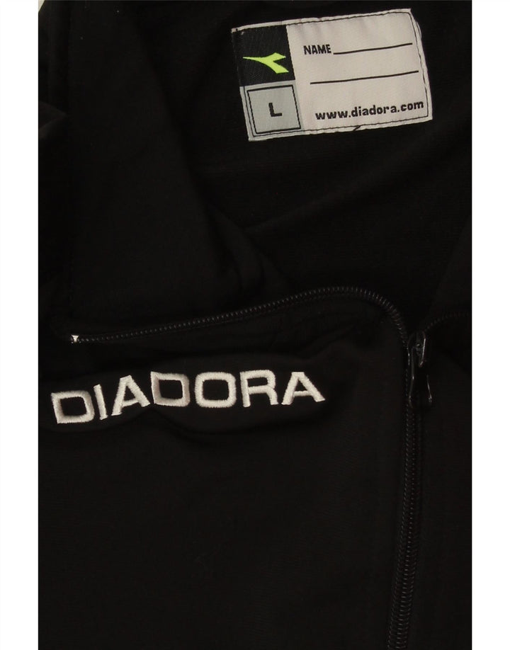 Diadora muška trenirka s grafičkim motivima, velika jakna od crnog poliestera
