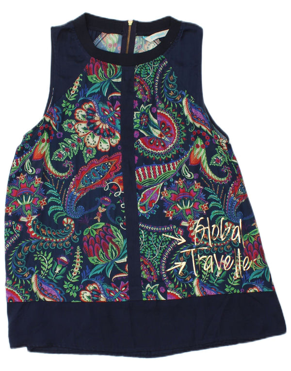 Desigual ženski gornji dio bluze bez rukava s grafičkim motivima UK 10 Small tamnoplavi paisley