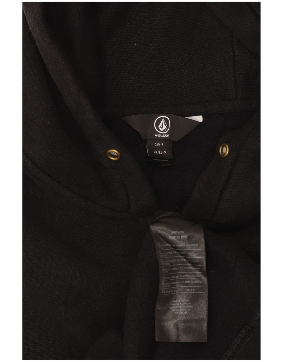 Volcom Mens Graphic Zip Hoodie Sweater Small Black Cotton