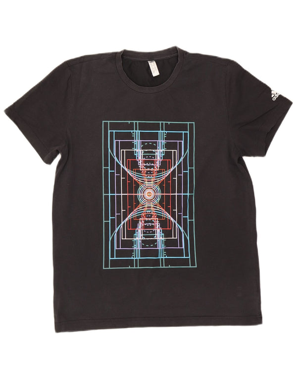 Adidas muška majica Climalite Graphic Top srednje crni pamuk