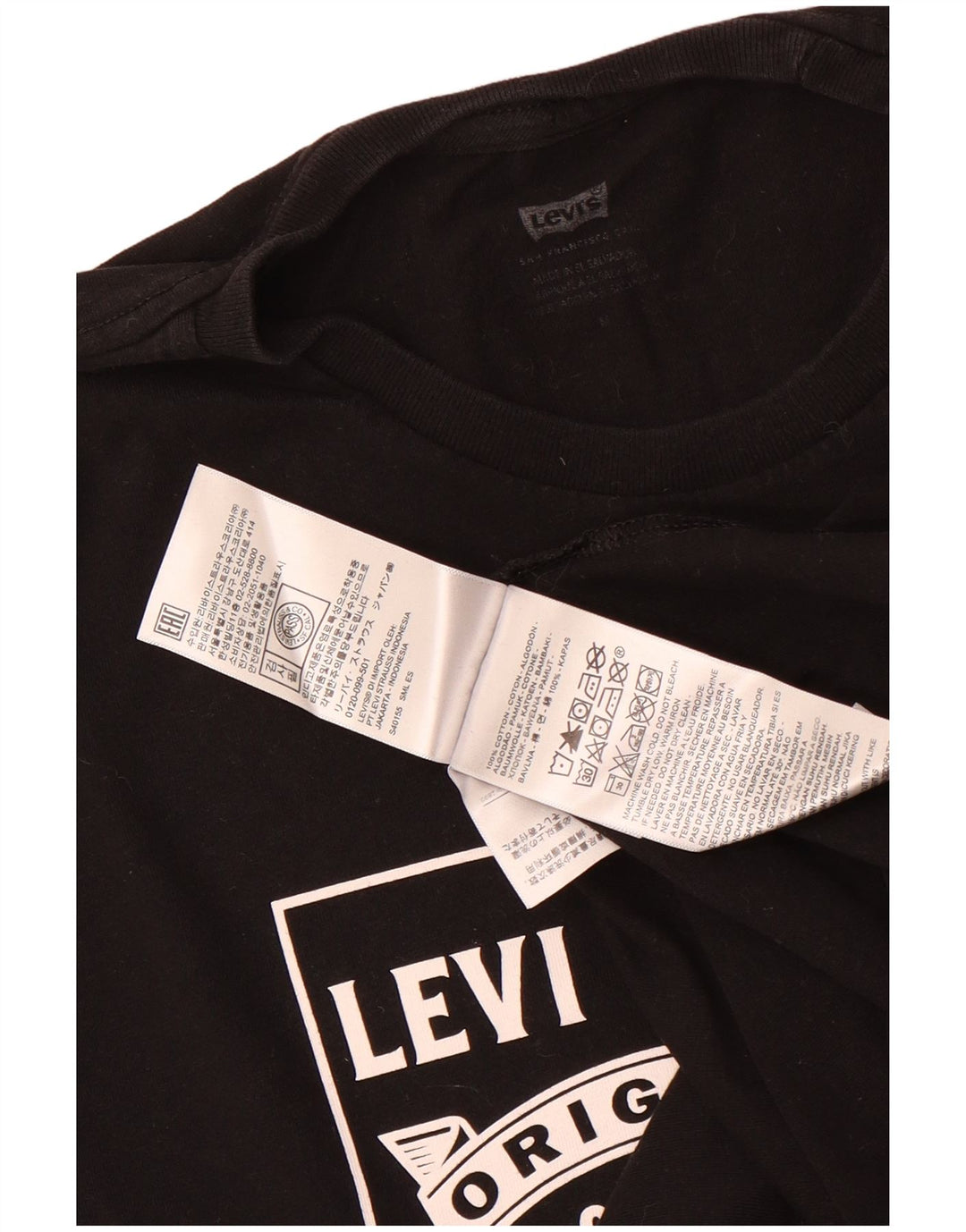 Levi's muška majica kratkih rukava srednje veličine, crni pamuk
