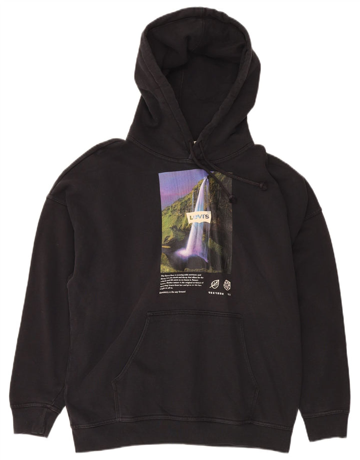 LEVI'S muška majica s kapuljačom slobodnog kroja, mali crni pamuk