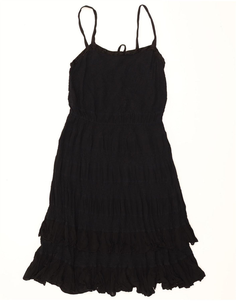 GHOST Womens Slip Dress UK 14 Large Black Viscose Vintage Ghost and Second-Hand Ghost from Messina Hembry 