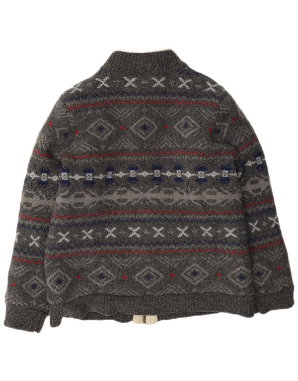 L.L.Bean muški Sherpa kardigan džemper 2XL sivi Fair Isle vuneni