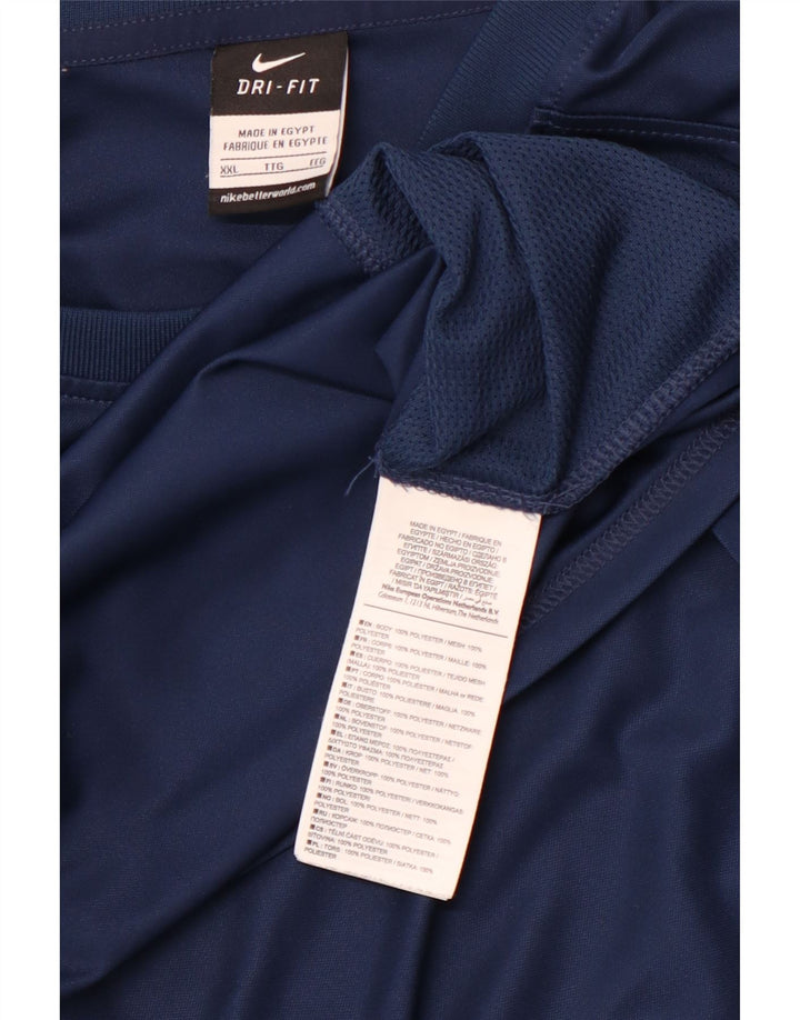 NIKE muška Dri Fit majica kratkih rukava 2XL tamnoplavi poliester