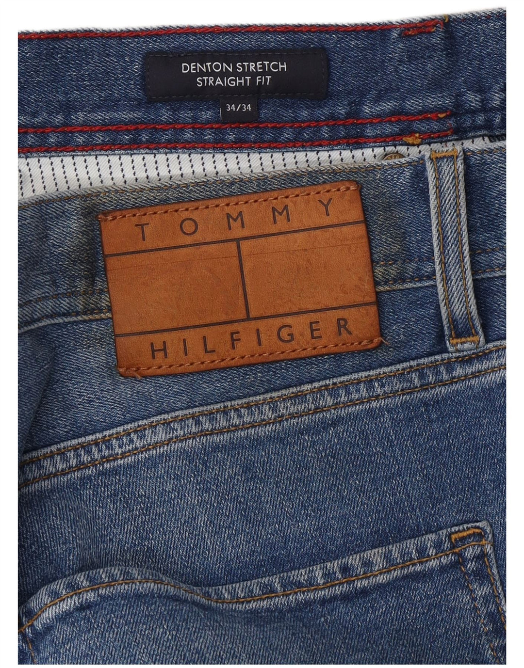 TOMMY HILFIGER Mens Denton Straight Jeans W34 L34 Plavi pamuk