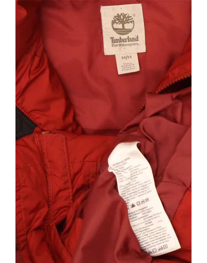 Timberland ženska podstavljena jakna s kapuljačom UK 12 srednje crvene boje od poliestera
