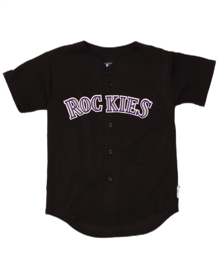 Majica od dresa MAJESTIC Boys Colorado Rockies Graphic 13-14 Years srednje crna