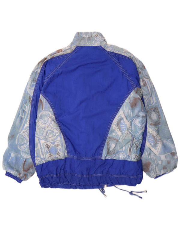Vintage muška gornja jakna trenirke UK 42 XL plavi geometrijski najlon