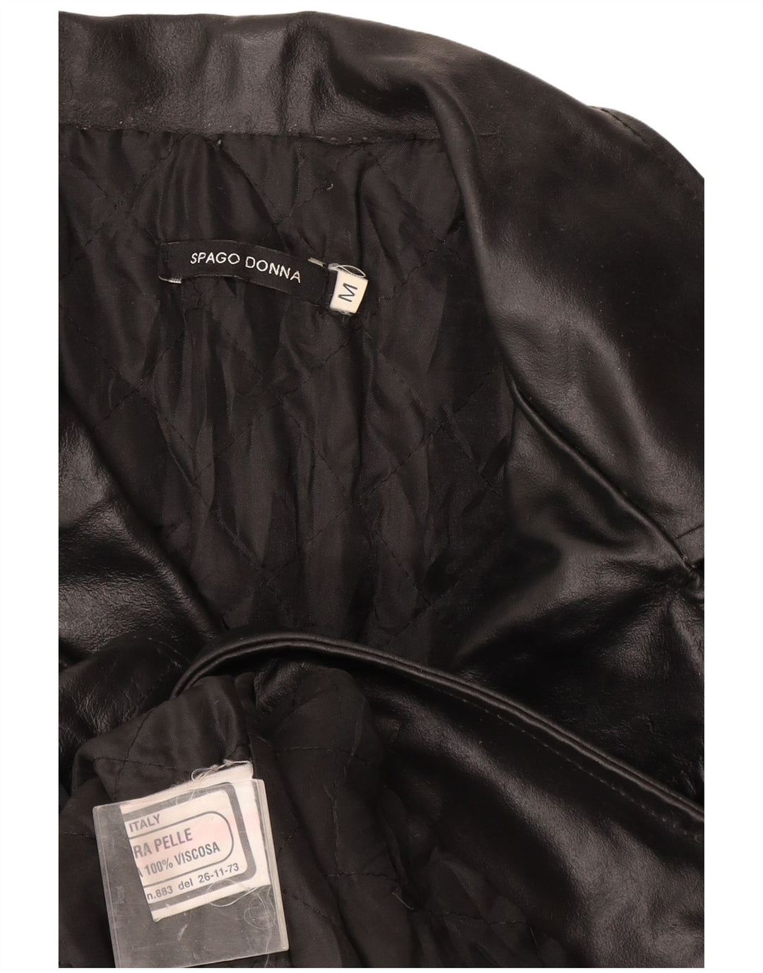 Vintage ženski kožni kaput UK 12 Srednja crna koža