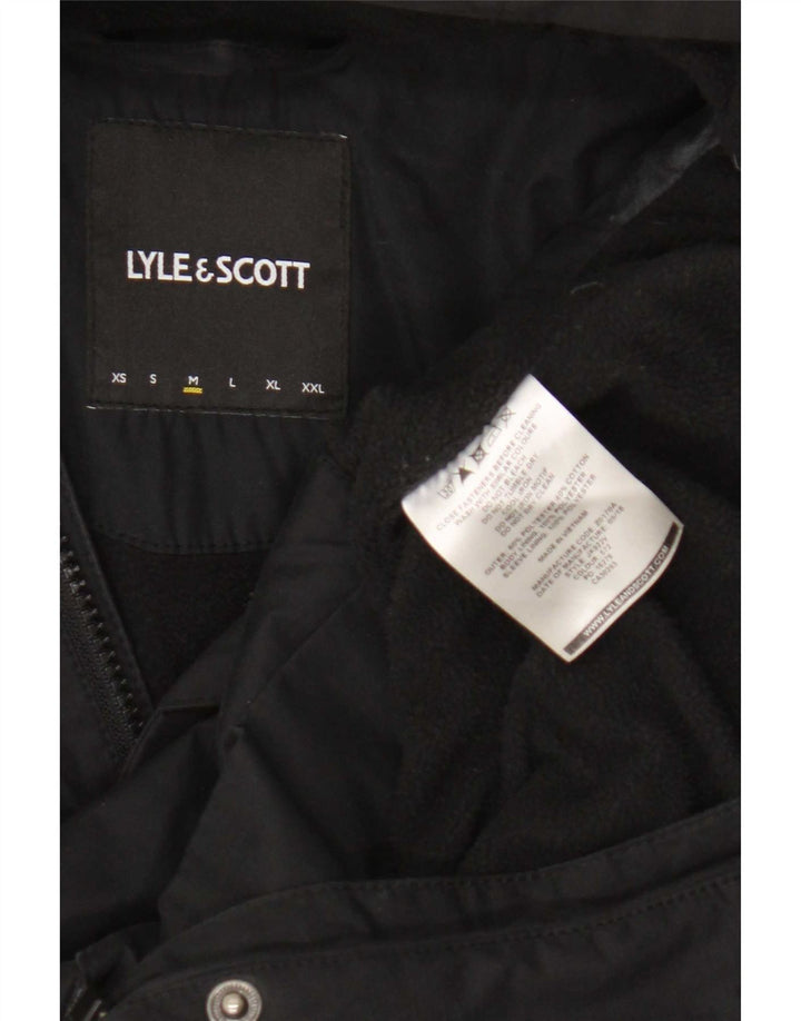 Muška vjetrovka s kapuljačom Lyle & Scott UK 38 srednji crni poliester