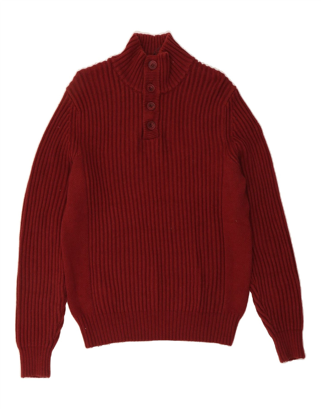 NORTH SAILS Mens Button Neck Jumper Sweater Medium Burgundy Cotton Vintage North Sails and Second-Hand North Sails from Messina Hembry 