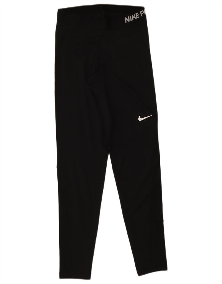 Nike Ženske Dri Fit Graphic Leggings UK 12 Srednje crni poliester