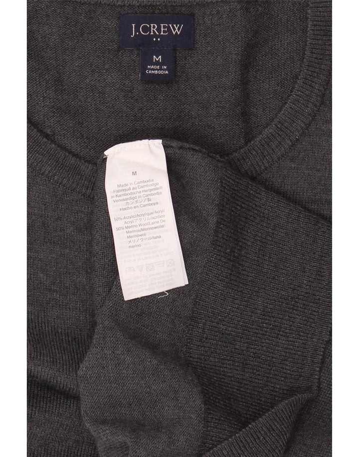 J. Crew muški džemper s okruglim izrezom srednje sivi akril