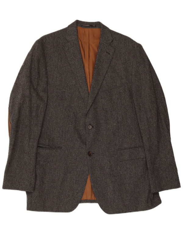 Vintage muška jakna sa 2 gumba IT 56 3XL siva riblja kost vuna