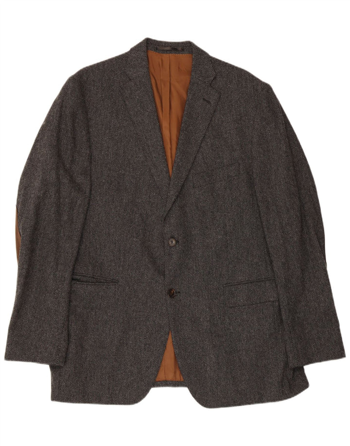 Vintage muška jakna sa 2 gumba IT 56 3XL siva riblja kost vuna