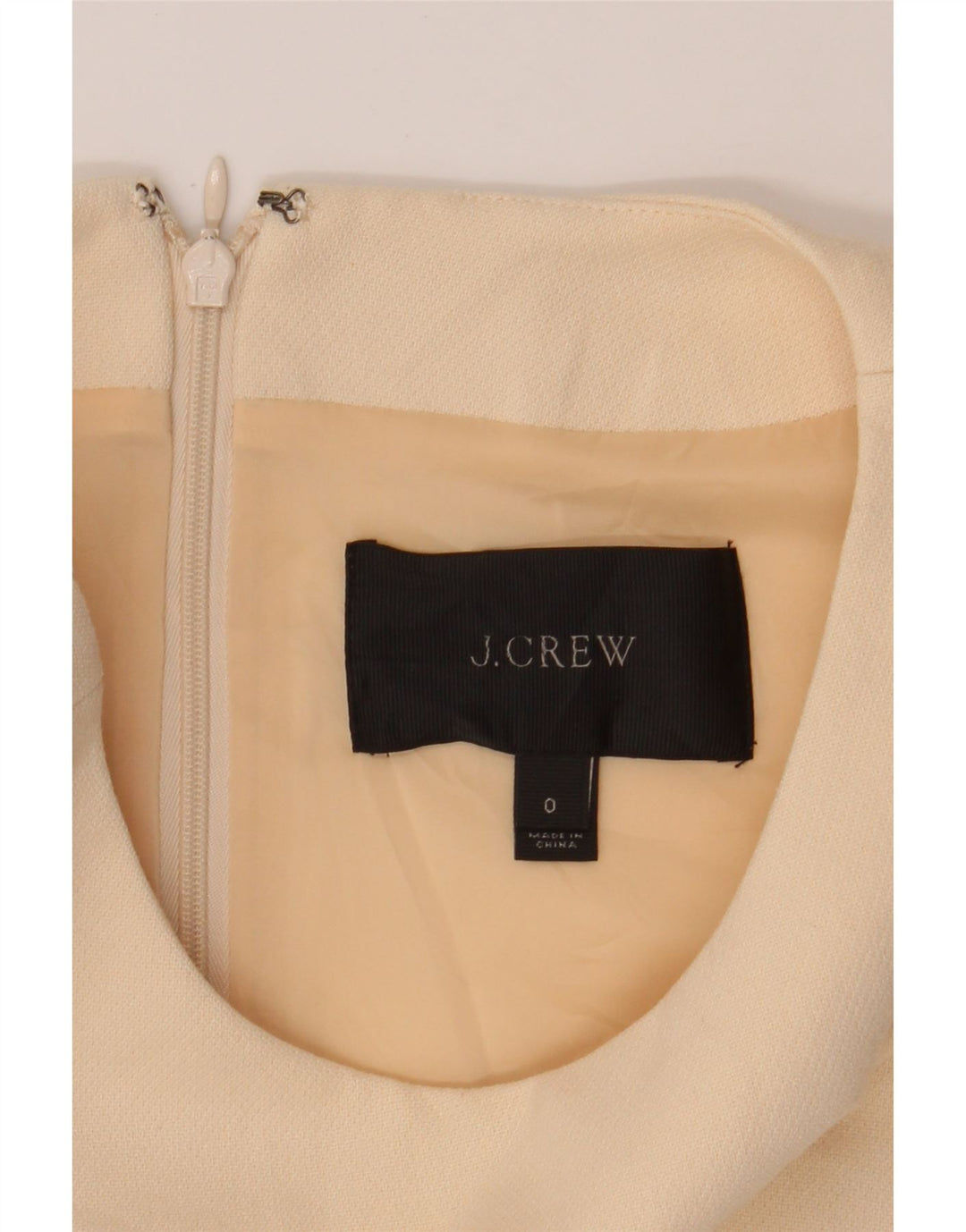 J. CREW Womens 3/4 Sleeve Shift Dress US 0 XS Off White Polyester Vintage J. Crew and Second-Hand J. Crew from Messina Hembry 