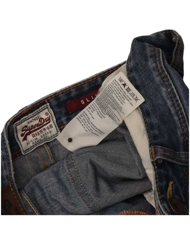 Superdry ženske uske traperice s oštećenjem W28 L32 plavi pamuk