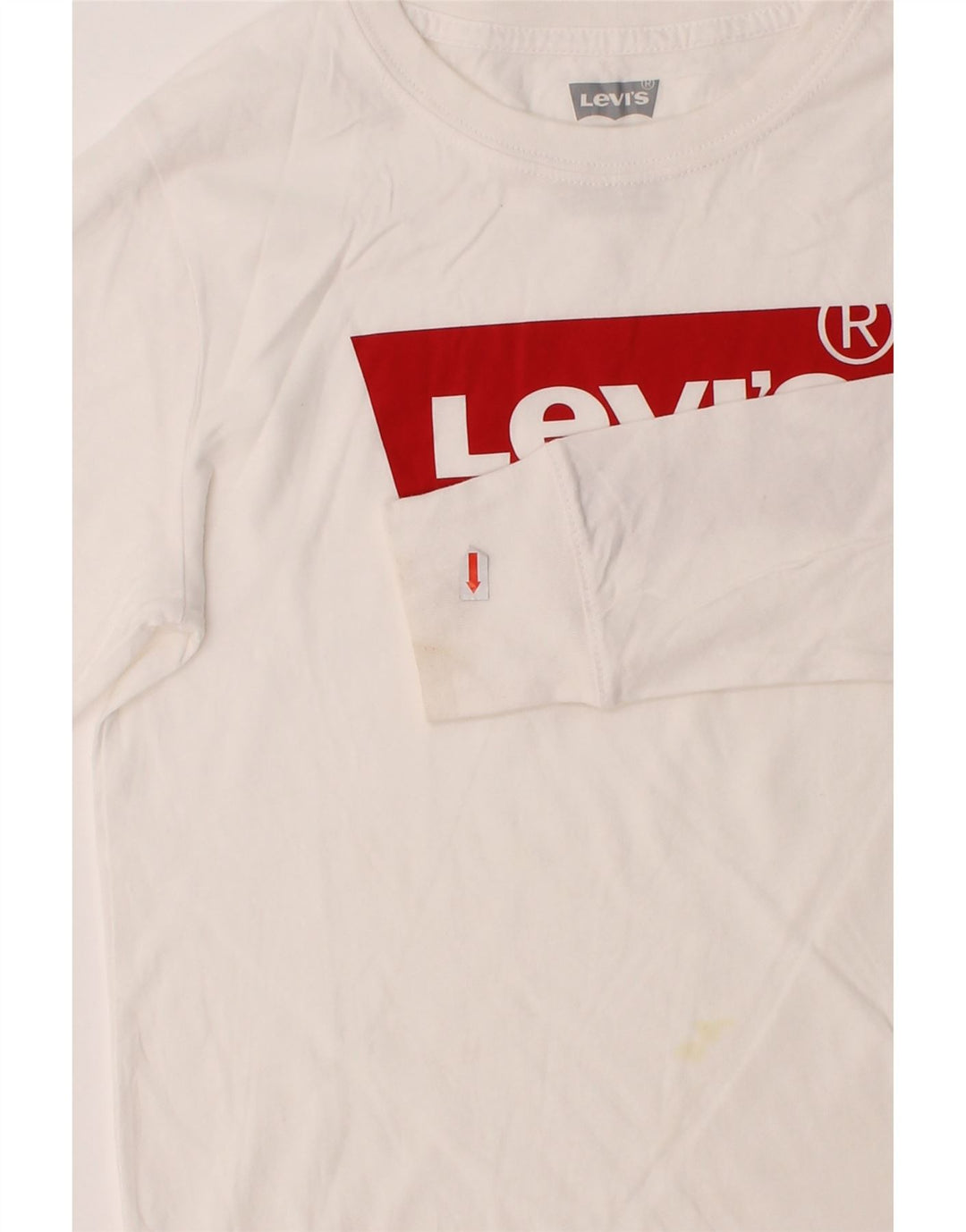 LEVI'S Boys Graphic Top Long Sleeve 11-12 Years  White Cotton Vintage Levi's and Second-Hand Levi's from Messina Hembry 