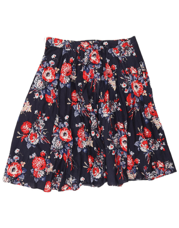 Laura Ashley ženska plisirana suknja UK 14 Large W32 tamnoplavi cvjetni pamuk