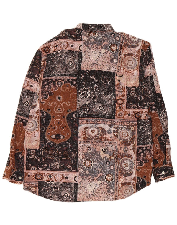 Vintage Mens Shirt Medium Multicoloured Patchwork