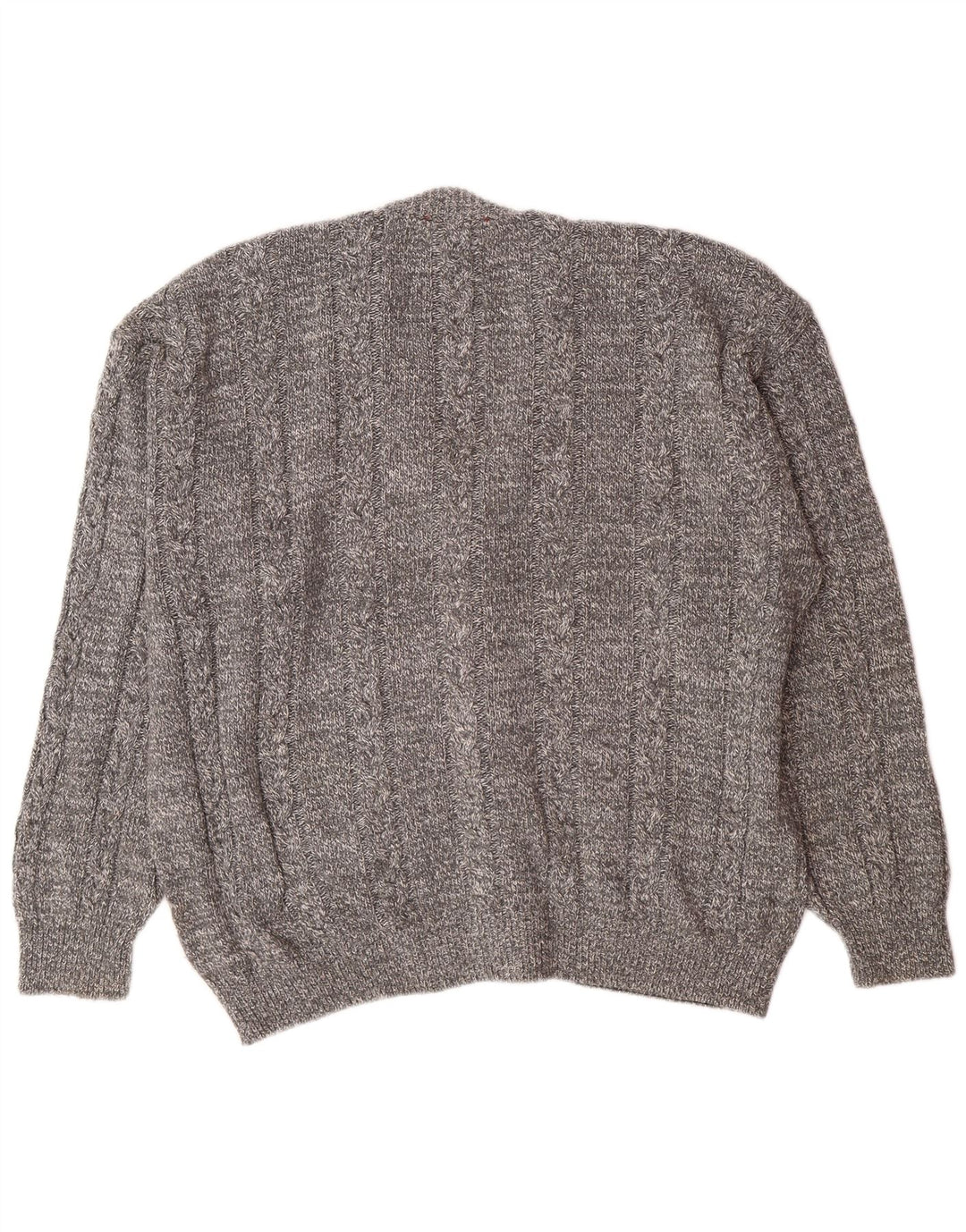 Vintage muški kardigan pulover IT 52 Large Grey Flecked Cotton Classic