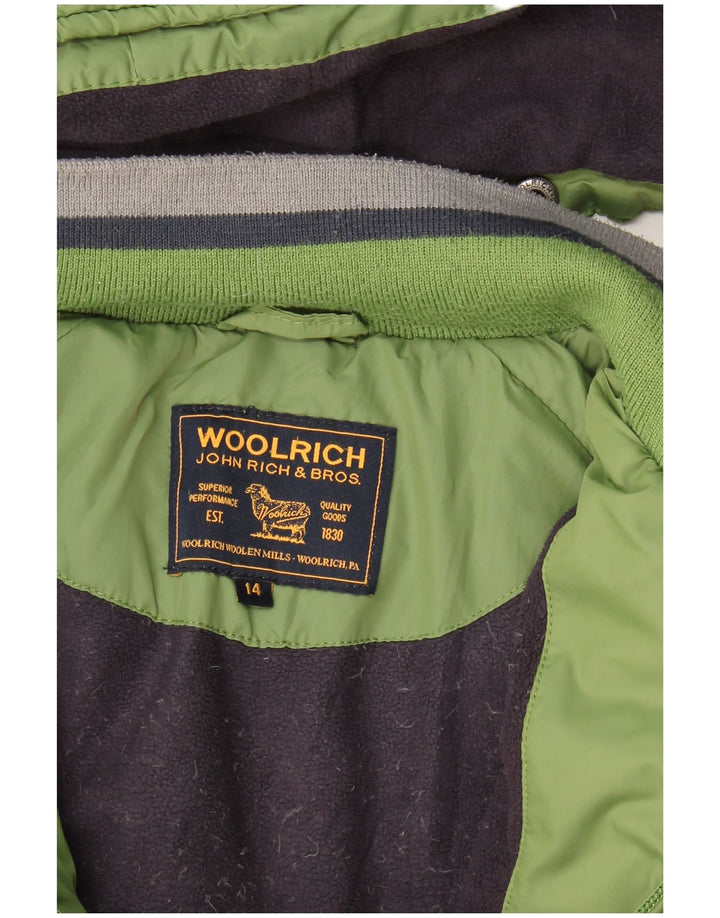 Woolrich Boys Graphic Podstavljena jakna s kapuljačom 13-14 godina zelena