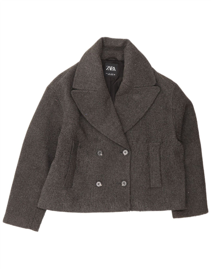 Zara ženska velika jakna s dvostrukim kopčanjem UK 10 Small Gray