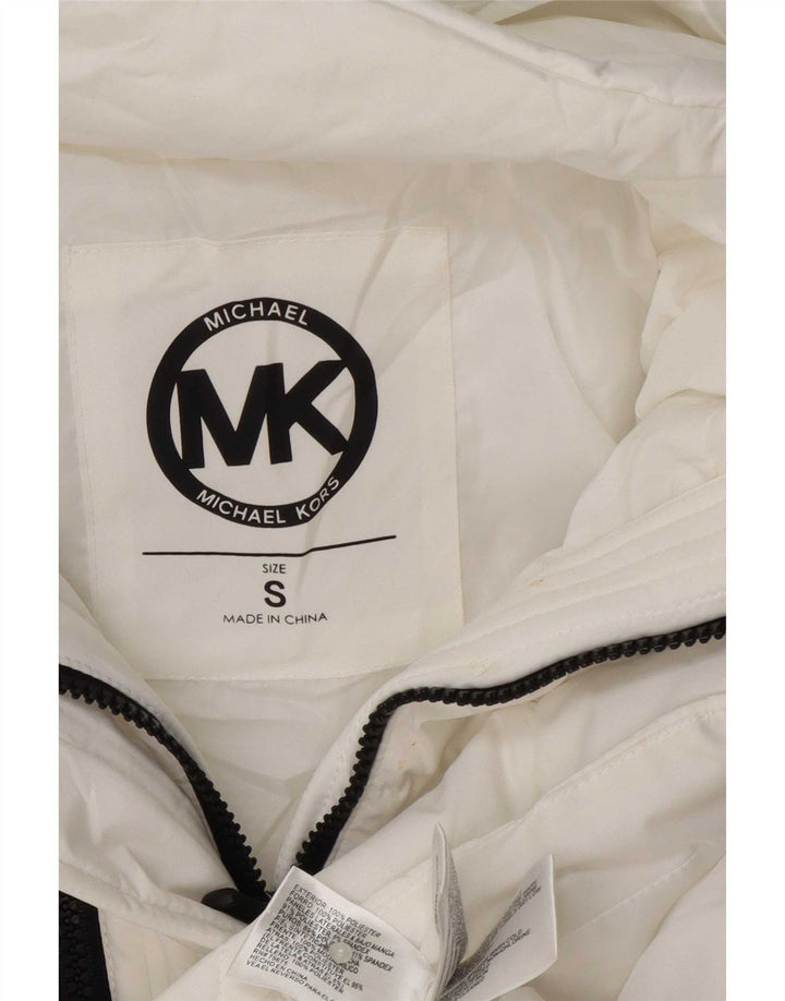 Michael Kors Ženska podstavljena jakna s kapuljačom UK 10 Mali bijeli poliester