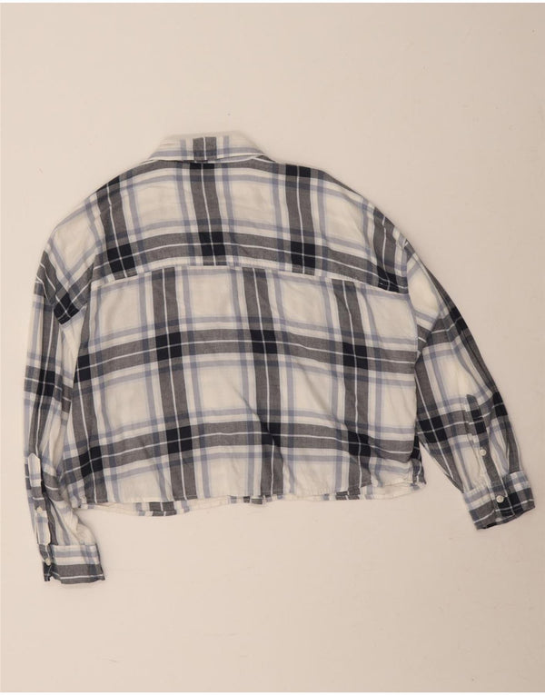 Abercrombie & Fitch ženska kraća flanelska košulja UK 10 Mala bijela karirana