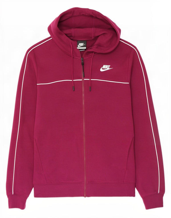Nike Ženski pulover s kapuljačom s patentnim zatvaračem UK 14 Srednje kestenjasti pamuk